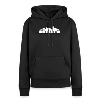 Heepen Skyline Bielefeld Amt Vogtei - Frauen Premium Bio Hoodie - Schwarz - Vorne - Julia (174cm)