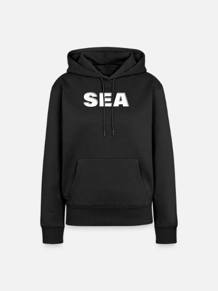 SEA - Frauen Premium Bio Hoodie - Schwarz