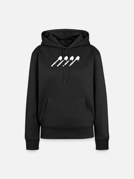 Honiglöffel Zeichnung - Frauen Premium Bio Hoodie - Schwarz