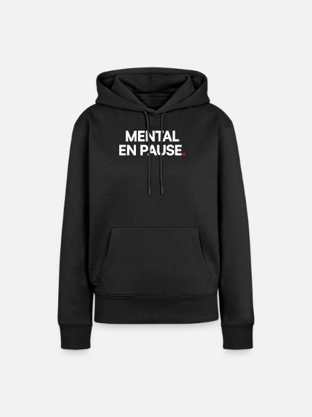 Mentale Pause - Frauen Premium Bio Hoodie - Schwarz