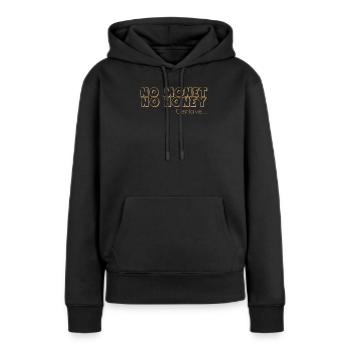 T-shirt “No Monet, No Honey” – humour artistique - Sweat à capuche Premium bio Femme - noir - Devant - Julia (174cm)