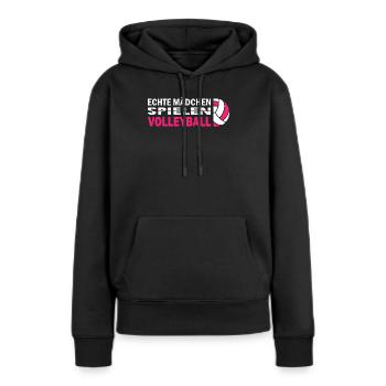 Volleyball Trainerin Geschenke Volleyballspielerin - Frauen Premium Bio Hoodie - Schwarz - Vorne - Julia (174cm)