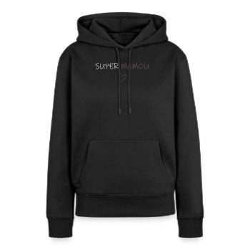 super mamou - Sweat à capuche Premium bio Femme - noir - Devant - Julia (174cm)