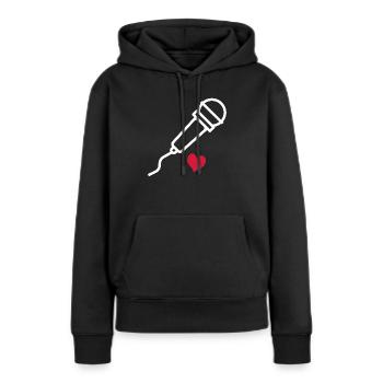 Singen - Frauen Premium Bio Hoodie - Schwarz - Vorne - Julia (174cm)