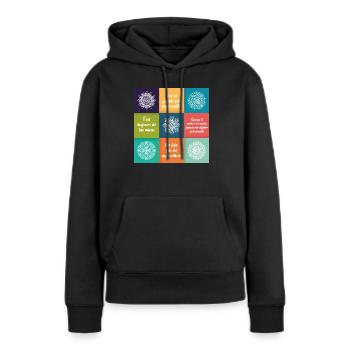 ACCORDS TOLTEQUES - Sweat à capuche Premium bio Femme - noir - Devant - Julia (174cm)