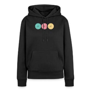 Drei herzliche Wünsche - Frauen Premium Bio Hoodie - Schwarz - Vorne - Julia (174cm)