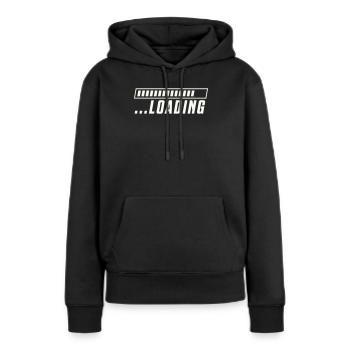 Progression du chargement de la barre de chargement - Sweat à capuche Premium bio Femme - noir - Devant - Julia (174cm)