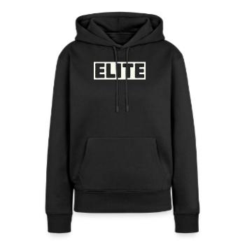Maillot Elite Lettering - Sweat à capuche Premium bio Femme - noir - Devant - Julia (174cm)