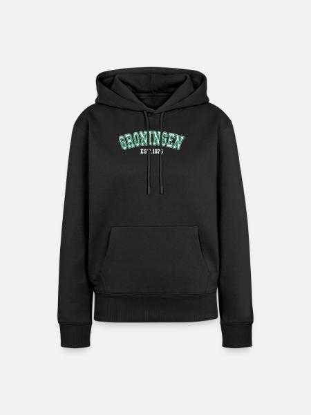 Groningen gegründet 1976 - Frauen Premium Bio Hoodie - Schwarz