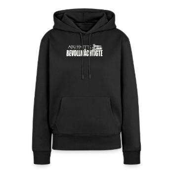 SECTION AGENTS - Sweat à capuche Premium bio Femme - noir - Devant - Julia (174cm)