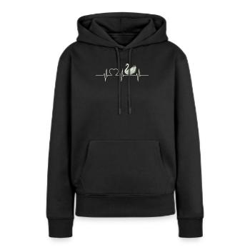 Schwäne Schwan - Frauen Premium Bio Hoodie - Schwarz - Vorne - Julia (174cm)