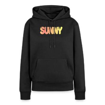 Sunny Retro Gradient - Frauen Premium Bio Hoodie - Schwarz - Vorne - Julia (174cm)