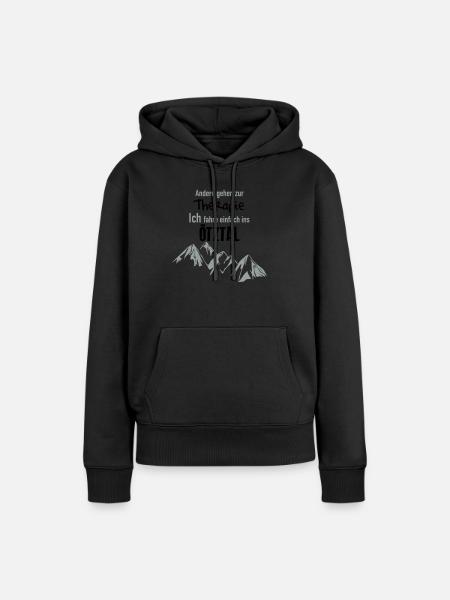 Therapie Ötztal - Frauen Premium Bio Hoodie - Schwarz