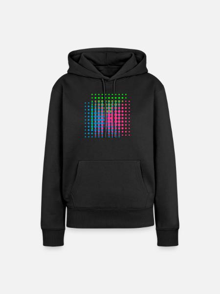 Dots II - Frauen Premium Bio Hoodie - Schwarz