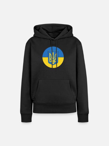 Ukraine - Frauen Premium Bio Hoodie - Schwarz