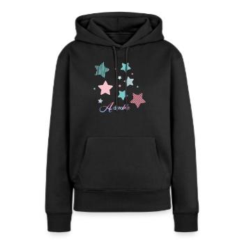 Adorable. - Sweat à capuche Premium bio Femme - noir - Devant - Julia (174cm)