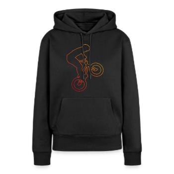 Vélo bmx garçons hommes cyclisme femmes vélo bmx vélo - Sweat à capuche Premium bio Femme - noir - Devant - Julia (174cm)