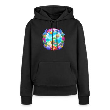 L’été vraiment loin - Sweat à capuche Premium bio Femme - noir - Devant - Julia (174cm)