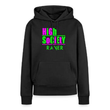 High-Society-Rave - Frauen Premium Bio Hoodie - Schwarz - Vorne - Julia (174cm)