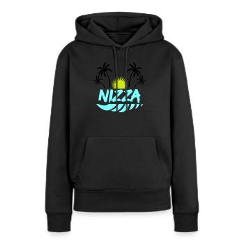Gentil - Sweat à capuche Premium bio Femme - noir - Devant - Julia (174cm)