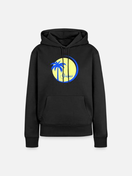 palme dubai - Frauen Premium Bio Hoodie - Schwarz