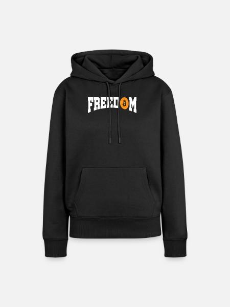 Freedom Bitcoin - Frauen Premium Bio Hoodie - Schwarz