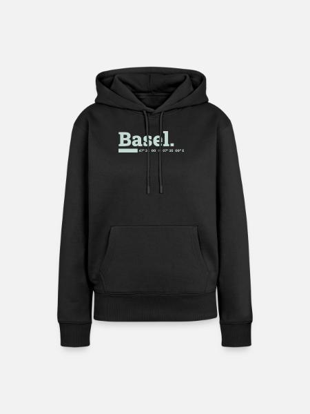 Basel Koordinaten - Frauen Premium Bio Hoodie - Schwarz