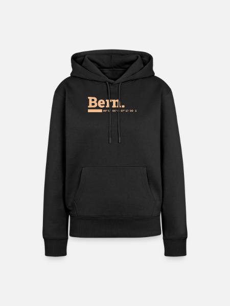 Bern Koordinaten - Frauen Premium Bio Hoodie - Schwarz