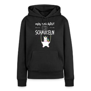 ich geh schaukeln - Frauen Premium Bio Hoodie - Schwarz - Vorne - Julia (174cm)