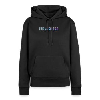 Influencer - Sweat à capuche Premium bio Femme - noir - Devant - Julia (174cm)
