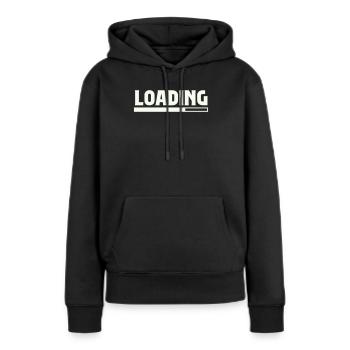 Loading - Frauen Premium Bio Hoodie - Schwarz - Vorne - Julia (174cm)