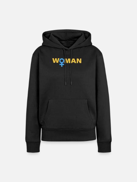 WOMAN - Frauen Premium Bio Hoodie - Schwarz