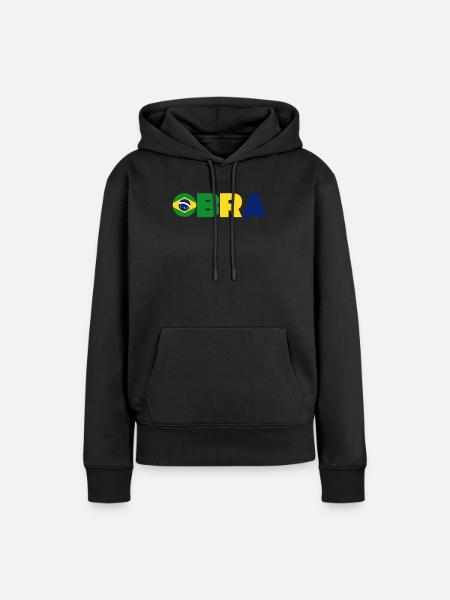 Brésil - Sweat à capuche Premium bio Femme - noir