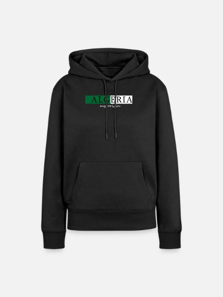 Algerien Meine Herkunft - Frauen Premium Bio Hoodie - Schwarz