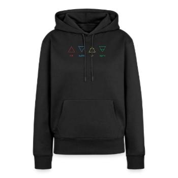 Quatre Éléments - Sweat à capuche Premium bio Femme - noir - Devant - Julia (174cm)