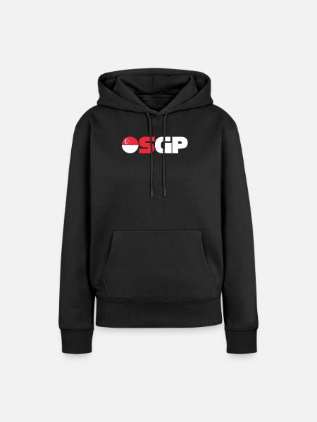 Singapur - Frauen Premium Bio Hoodie - Schwarz