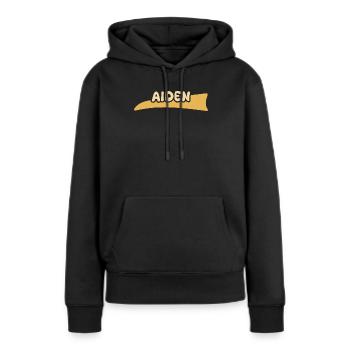 Aiden en tant que label - Sweat à capuche Premium bio Femme - noir - Devant - Julia (174cm)
