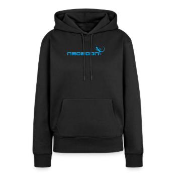 neozoon cyan - Frauen Premium Bio Hoodie - Schwarz - Vorne - Julia (174cm)