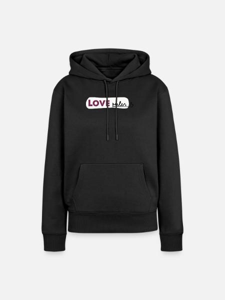 Love rules - Spruch Handlettering - Frauen Premium Bio Hoodie - Schwarz