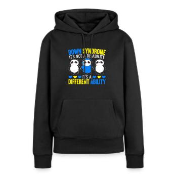 Down Syndrom Ist Eine Andere Fähigkeit - Frauen Premium Bio Hoodie - Schwarz - Vorne - Julia (174cm)