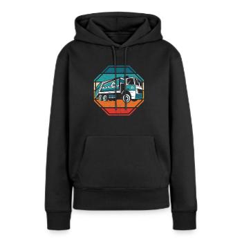 Garbage Truck Retro Waste Collector Garbage Truck Driver - Sweat à capuche Premium bio Femme - noir - Devant - Julia (174cm)