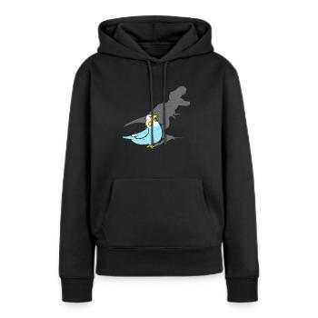 Perruche de dinosaure Budgerigar - Sweat à capuche Premium bio Femme - noir - Devant - Julia (174cm)