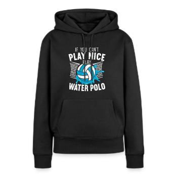 Water-polo Water-polo Waterpolo - Sweat à capuche Premium bio Femme - noir - Devant - Julia (174cm)