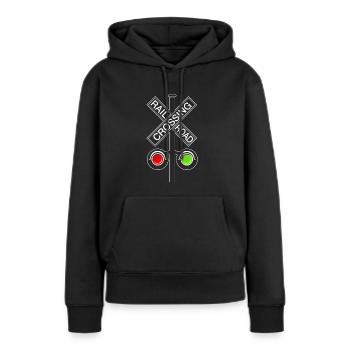 Railway crossing Locomotive driver - Women’s Premium Organic Hoodie - black - Front - Julia (174cm)