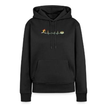 Battement de cœur de bowling - Sweat à capuche Premium bio Femme - noir - Devant - Julia (174cm)