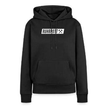 Ruhrpott - Ruhr Pott - Zeche - Zollverein - NRW - Frauen Premium Bio Hoodie - Schwarz - Vorne - Julia (174cm)
