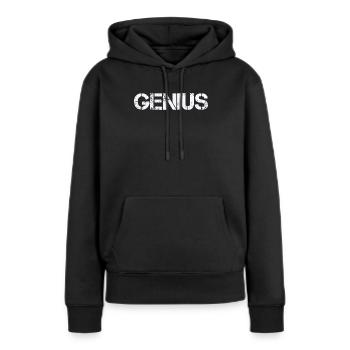 Génie - Sweat à capuche Premium bio Femme - noir - Devant - Julia (174cm)