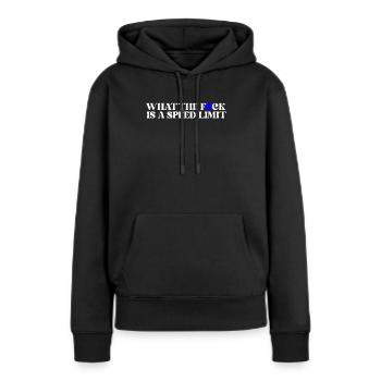 Auto  - Frauen Premium Bio Hoodie - Schwarz - Vorne - Julia (174cm)