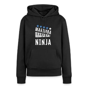 Vibraphone Maman Marimba Ninja Et Maillet - Sweat à capuche Premium bio Femme - noir - Devant - Julia (174cm)