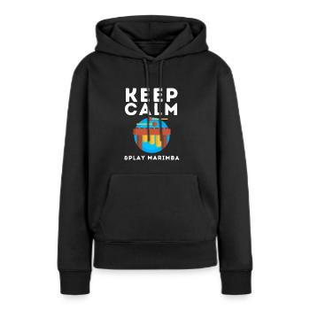 Vibraphone Maman Marimba Ninja Et Maillet - Sweat à capuche Premium bio Femme - noir - Devant - Julia (174cm)